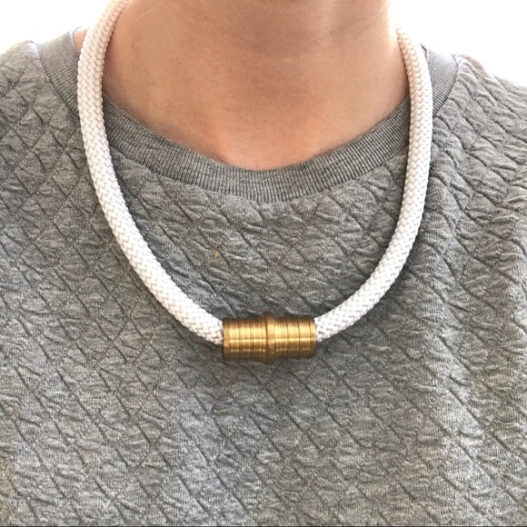 White rope necklace - multiple ways to wear it - Picture 9 of 11